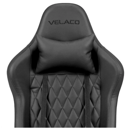 FOTEL GAMINGOWY BIUROWY OBROTOWY FURIA CZARNY SKÓRA PU