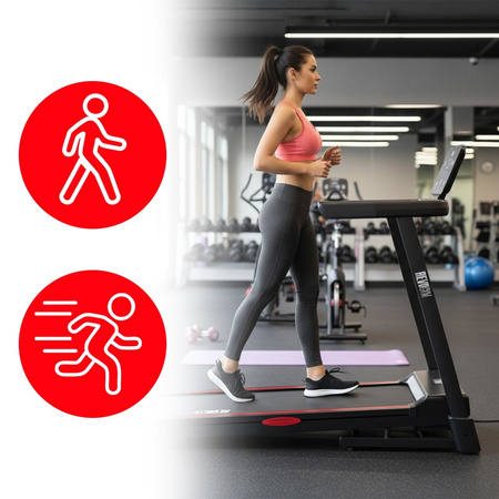 BIEŻNIA ELEKTRYCZNA TRENINGOWA DOMOWA SKŁADANA RUN-1 1-16 KM/H 140 KG 230 V BLUETOOTH