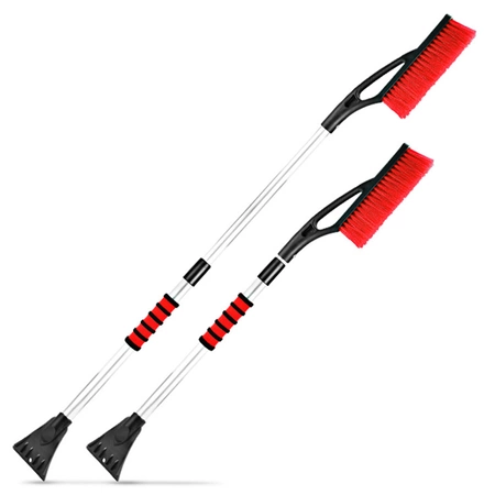 SZCZOTKA SKROBACZKA DO SAMOCHODU 2W1 TELESKOPOWA REGULOWANA THOR CZARNO-CZERWONA 87-122 CM