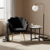 FOTEL KRZESŁO WELUROWE TAPICEROWANE TINA CZARNY NOGI ZŁOTE