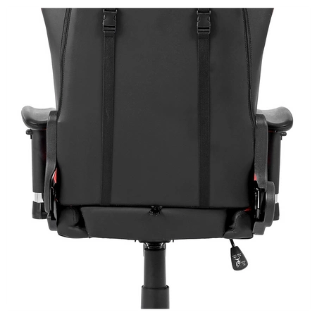 FOTEL GAMINGOWY BIUROWY OBROTOWY FURIA CZARNO/CZERWONY SKÓRA PU