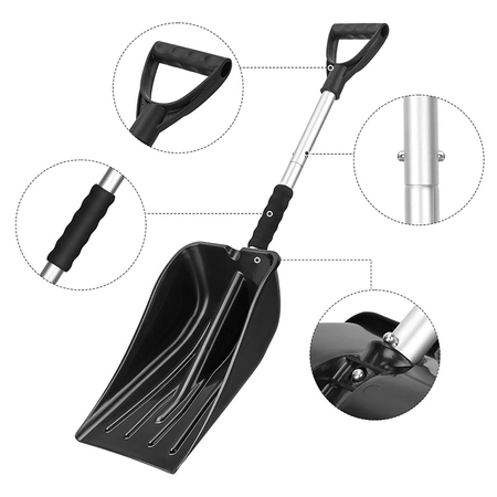ŁOPATA DO ŚNIEGU ALUMINIOWA SZUFLA DO ODŚNIEŻANIA DO AUTA SKŁADANA 84 CM