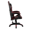 FOTEL GAMINGOWY BIUROWY OBROTOWY ZING-B CZARNY OBSZYCIE CZERWONE SKÓRA PU