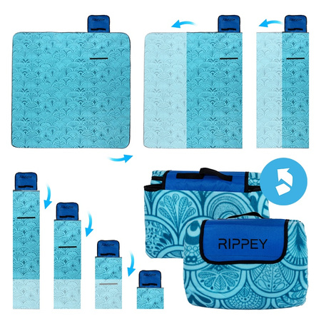 KOC PIKNIKOWY WODOODPORNY MATA PLAŻOWA Z IZOLACJĄ SANDY 1A NIEBIESKI 2x2