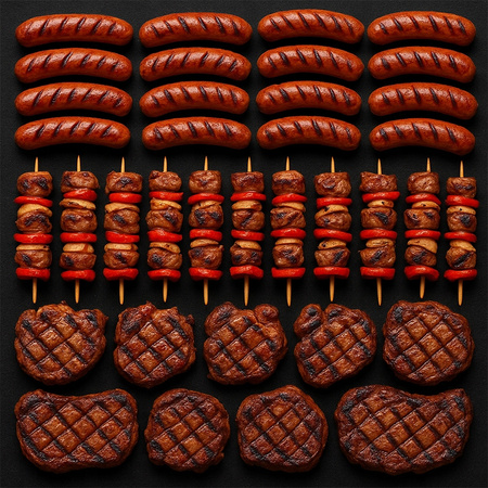 GRILL OGRODOWY GAZOWY Z POKRYWĄ I PÓŁKAMI ZEUS-A CZARNY RUSZT ŻELIWNY 8,5 KW + POKROWIEC