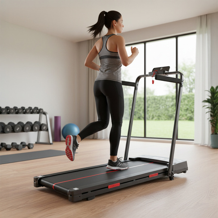 BIEŻNIA ELEKTRYCZNA TRENINGOWA DOMOWA RUN 1-12 KM/H 120 KG 230 V BLUETOOTH