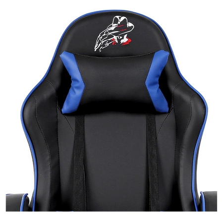 FOTEL GAMINGOWY BIUROWY OBROTOWY ZING-A CZARNO/NIEBIESKI SKÓRA PU