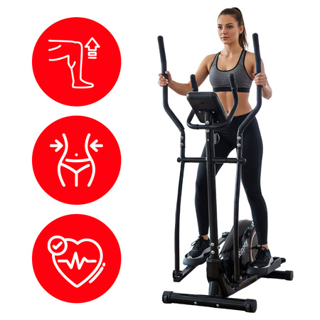 TRENAŻER ELIPTYCZNY ROWER TRENINGOWY ORBITREK MAGNETYCZNY FLEX BLACK