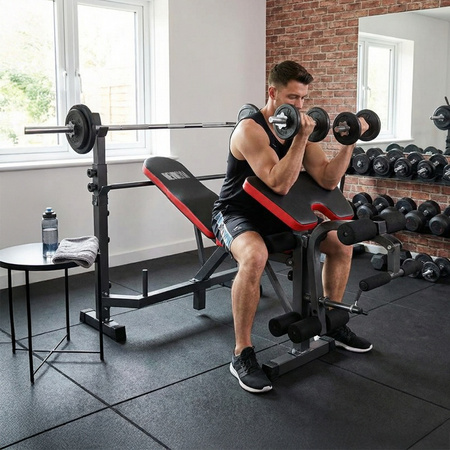 ŁAWKA SKOŚNA WIELOFUNKCYJNA DO ĆWICZEŃ NOGI MODLITEWNIK REGULOWANA RP24 DO 180 KG