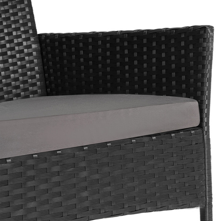 ZESTAW MEBLI OGRODOWYCH RATTANOWE LUIZA 4 OSOBOWE CZARNY