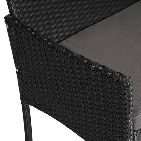 ZESTAW MEBLI OGRODOWYCH RATTANOWE LUIZA 4 OSOBOWE CZARNY