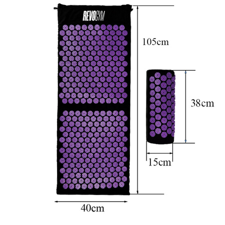 MATA DO AKUPRESURY ZDROWOTNA Z KOLCAMI AKUPRESURA MASAŻ ZESTAW Z PODUSZKĄ