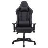 FOTEL GAMINGOWY BIUROWY OBROTOWY FURIA CZARNY SKÓRA PU