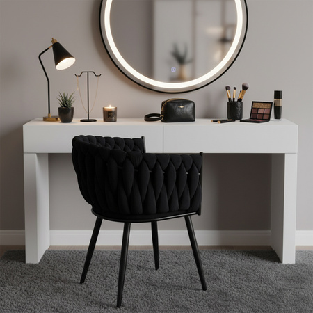 KRZESŁO FOTEL WELUROWY TAPICEROWANY RISO CZARNY NOGI CZARNE