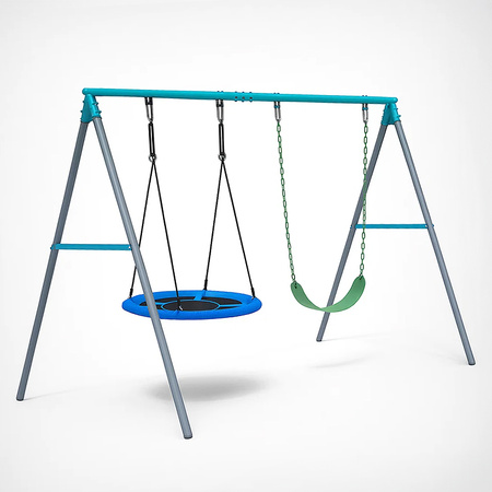 HUŚTAWKA OGRODOWA PODWÓJNA SIMBA BOCIANIE GNIAZDO ZE STELAŻEM DLA DZIECI