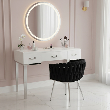 KRZESŁO FOTEL WELUROWY TAPICEROWANY RISO CZARNY NOGI CHROM