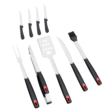 ZESTAW AKCESORIÓW DO GRILA BBQ-A2 ZE STALI NIERDZEWNEJ 9w1 + WALIZKA