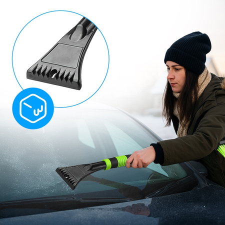 SZCZOTKA SKROBACZKA DO SAMOCHODU 2W1 TELESKOPOWA REGULOWANA VENOM CZARNO-ZIELONA 73-109 CM