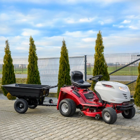 PRZYCZEPKA OGRODOWA DO KOSIARKI TRAKTORKA OGRODOWEGO BOGIE-TRAX CZARNA POLIMEROWA DO 400 KG