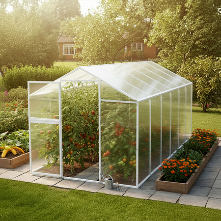 SZKLARNIA OGRODOWA Z POLIWĘGLANU TUNEL FLOWERS OCYNK 4 MM 210x400 CM 8,4m2