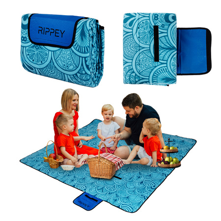 KOC PIKNIKOWY WODOODPORNY MATA PLAŻOWA Z IZOLACJĄ SANDY 1A NIEBIESKI 2x2