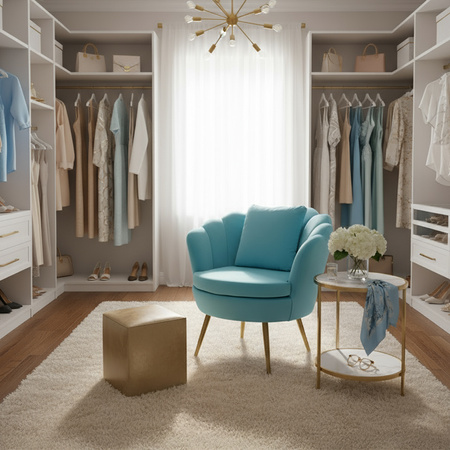 FOTEL KRZESŁO MUSZELKA WELUROWY TAPICEROWANY SAVA MIĘTOWY NOGI ZŁOTE