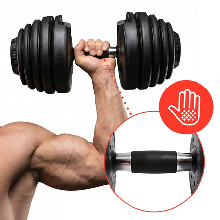 HANTEL REGULOWANY Z PODSTAWKĄ CIĘŻAR HANTLE REGULOWANE STOJAK 24 KG RP25-24