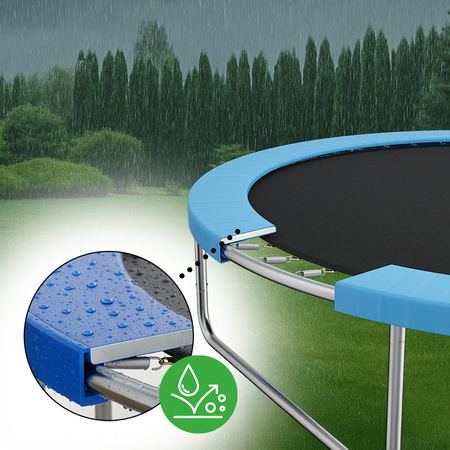 TRAMPOLINA OGRODOWA DLA DZIECI ZUMA 8FT CZARNO/NIEBIESKA 244 CM