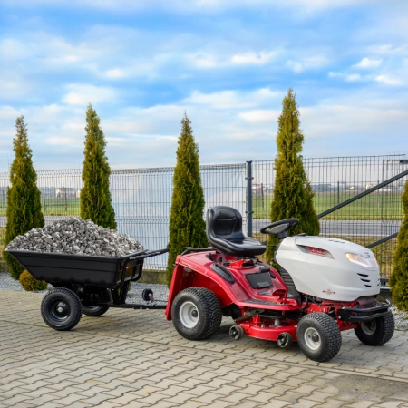 PRZYCZEPKA OGRODOWA DO KOSIARKI TRAKTORKA OGRODOWEGO BOGIE-TRAX CZARNA POLIMEROWA DO 400 KG