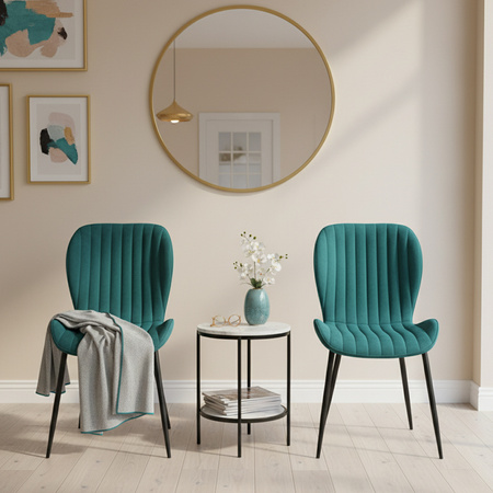 KRZESŁO FOTEL WELUROWY TAPICEROWANY TORA BUTELKOWA ZIELEŃ NOGI CZARNE