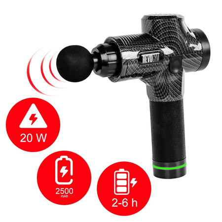 PISTOLET DO MASAŻU MOCNY MASAŻER DO PLECÓW CIAŁA MASSAGE GUN 100W + 8 KOŃCÓWEK TP02