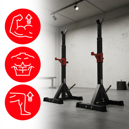 STOJAKI TRENINGOWE POD SZTANGĘ REGULOWANE ASEKURACJA STOJAK DO ĆWICZEŃ RP22