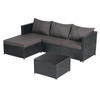 ZESTAW MEBLE OGRODOWE RATTANOWE VOLTA 4 OSOBOWE CZARNY