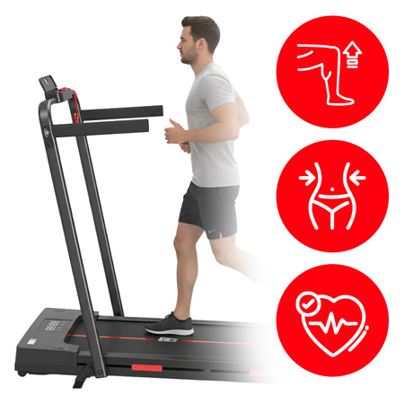 BIEŻNIA ELEKTRYCZNA TRENINGOWA DOMOWA RUN 1-12 KM/H 120 KG 230 V BLUETOOTH