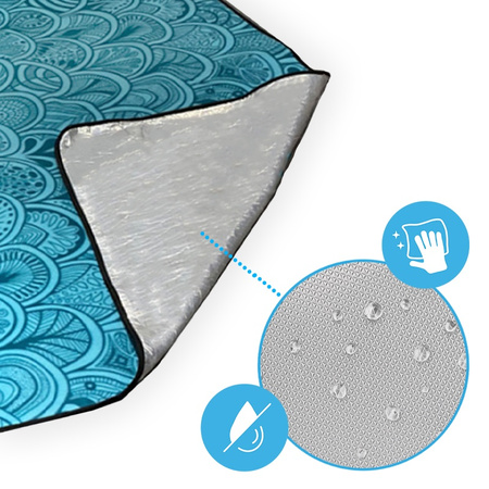 KOC PIKNIKOWY WODOODPORNY MATA PLAŻOWA Z IZOLACJĄ SANDY 1A NIEBIESKI 2x2