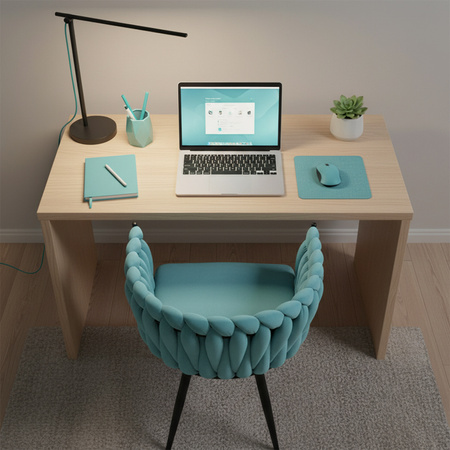 FOTEL KRZESŁO WELUROWY TAPICEROWANY RISO MIĘTOWY NOGI CZARNE