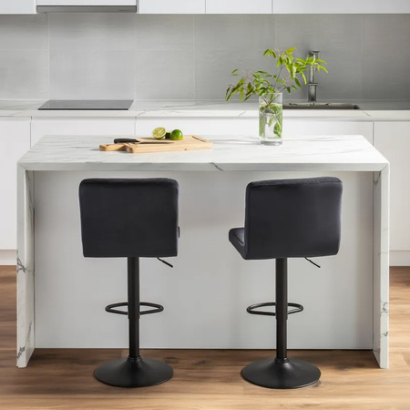 HOKER KRZESŁO BAROWE RAFA CZARNY WELUR PODSTAWA CZARNA