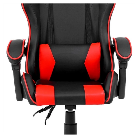 FOTEL GAMINGOWY BIUROWY OBROTOWY ZING-B CZARNO/CZERWONY SKÓRA PU