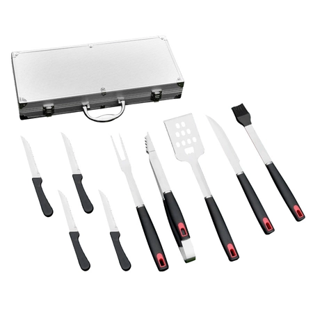 ZESTAW AKCESORIÓW DO GRILA BBQ-A2 ZE STALI NIERDZEWNEJ 9w1 + WALIZKA