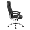 FOTEL BIUROWY OBROTOWY ERGO CZARNA SKÓRA PU PODSTAWA CHROM