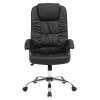 FOTEL BIUROWY OBROTOWY ERGO CZARNA SKÓRA PU PODSTAWA CHROM