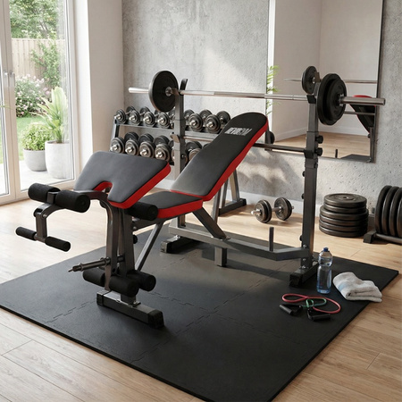 ŁAWKA SKOŚNA WIELOFUNKCYJNA DO ĆWICZEŃ NOGI MODLITEWNIK REGULOWANA RP24 DO 180 KG