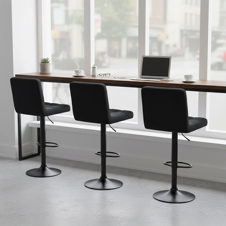 HOKER KRZESŁO BAROWE RAFA CZARNY WELUR PODSTAWA CZARNA