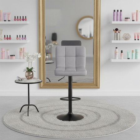 HOKER KRZESŁO BAROWE RAFA SZARY WELUR PODSTAWA CZARNA