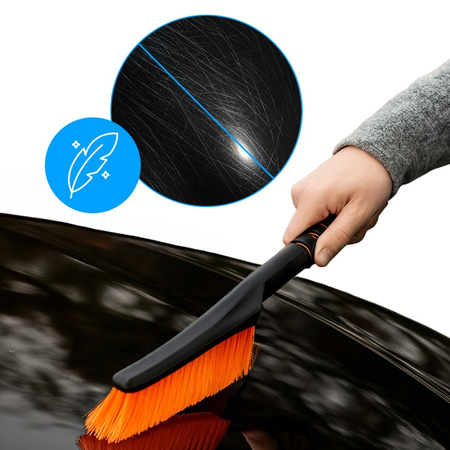 SZCZOTKA SKROBACZKA DO SAMOCHODU 2W1 DRAX CZARNO/POMARAŃCZOWA 56 CM