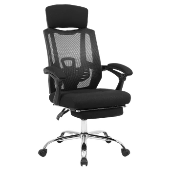 FOTEL BIUROWY OBROTOWY GLOW CZARNY PODSTAWA CHROM