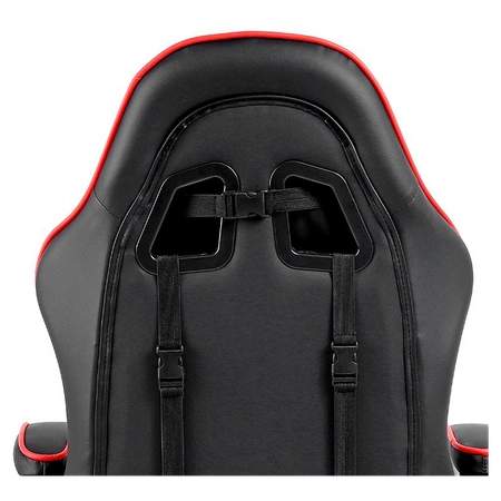FOTEL GAMINGOWY BIUROWY OBROTOWY ZING-A CZARNY OBSZYCIE CZERWONE SKÓRA PU