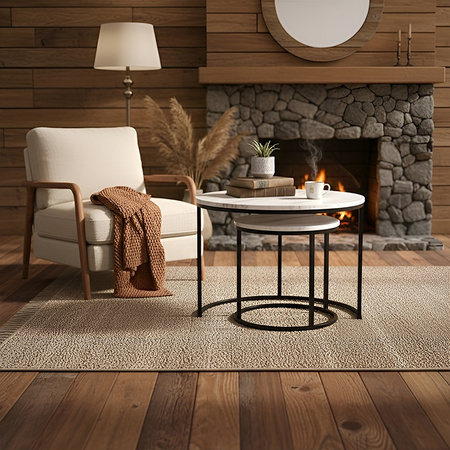 STOLIK KAWOWY OKRĄGŁY BIAŁY MARMUROWY NOWOCZESNY ZESTAW STOLIKÓW DO SALONU TIG-1-MAR-WH-BL-60