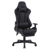 FOTEL GAMINGOWY BIUROWY OBROTOWY RIVAL CZARNY SKÓRA PU