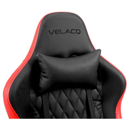 FOTEL GAMINGOWY BIUROWY OBROTOWY FURIA CZARNO/CZERWONY SKÓRA PU